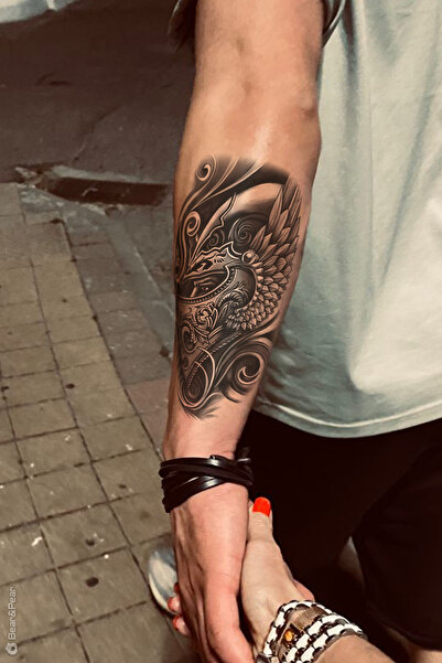 BP Tattoo Helmet Japon Tarzı Geçici Kol Omuz Bilek Vücut Dövmesi