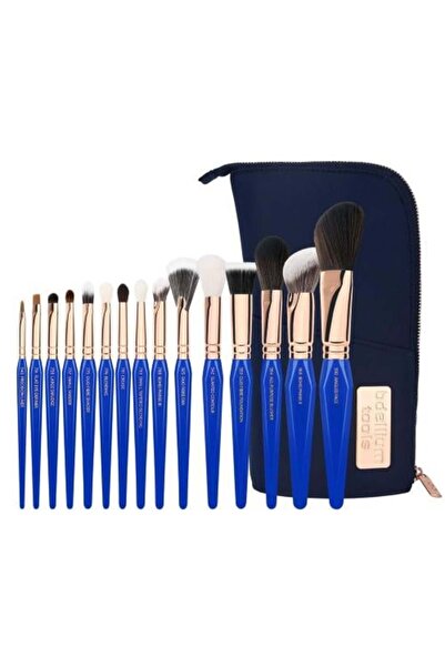 Bdellium Tools مجموعة فرش مكياج المثلث الذهبي من أدوات بدليوم - 15 قطعة