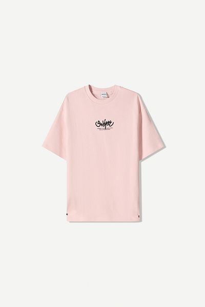 Bershka Printed short sleeve plush T-shirt