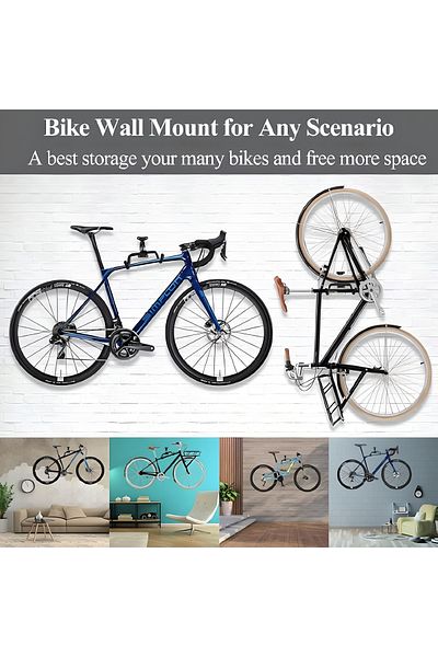 COOYA Bicycle Wall Mount Hanger, Foldable Adjustable, for Mountain Bikes, Hybrid Bikes (2Pack)