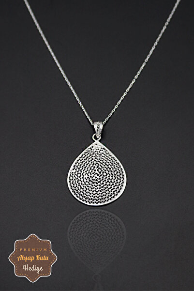Midyat Nurtaş Gümüş Damla Tasarım 925 Ayar Saf Gümüş Telkari Kadın Kolye 2010...