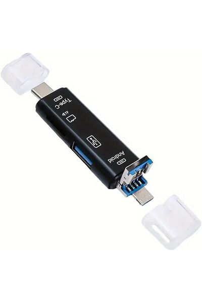 Roses Store قارئ بطاقات USB Otg من النوع C وطرف Otg متوافق مع أجهزة الكمبيوتر الشخصية والهواتف المحمولة وأجهزة الكمبيوتر المحمولة