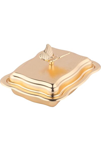 Generic Date bowl with butterfly design lid from Al Saif, Medium size, Matte ...