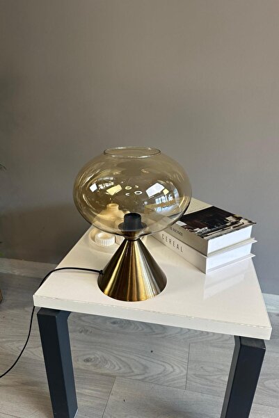 Bamyum Solvia Cam Bal Rengi Masa Lambası Dekoratif Masaüstü Aydınlatma Hol Ab...