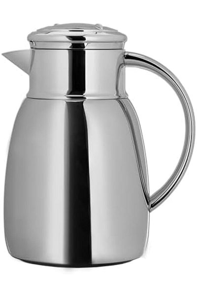ALSAIF Coffee And Tea Vaccum Flask In Chrome / Leak-proof And Keeps Drinks Hot 0.65 Liter