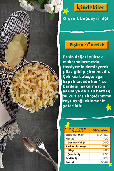 Makarna Lütfen Organik Makarna (200 GRAM)