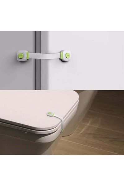 Empria Set Of 6 Flexible Safety Locks With Double Lock For Doors And Drawers, Green