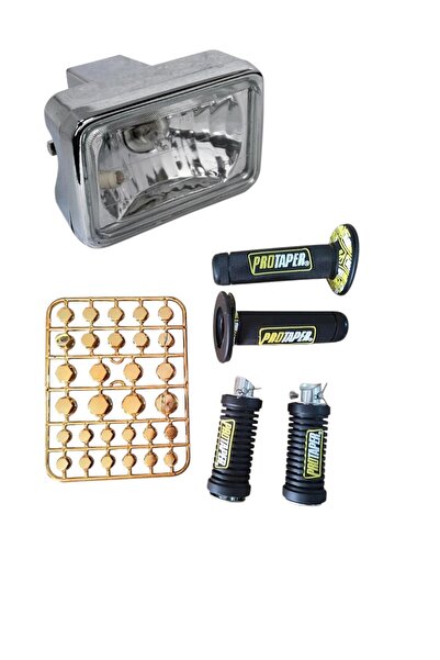 HZN MOTOR Protaper Arka Basamak Elcik Ve Vida Tapası Takımı Cg Ön Far Hediyeli