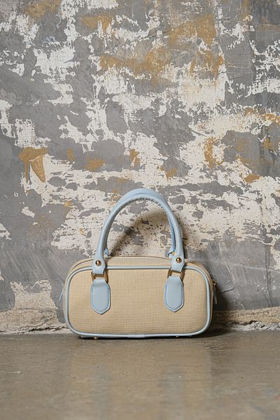 Çantacımstore Women's Straw Look Mini Tote Bag Blue