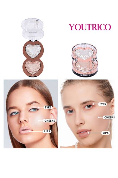 Youtrico Blush&eyeshadow&body Highlights,bicolor Fine Flash,shiny Eyeshadow,01