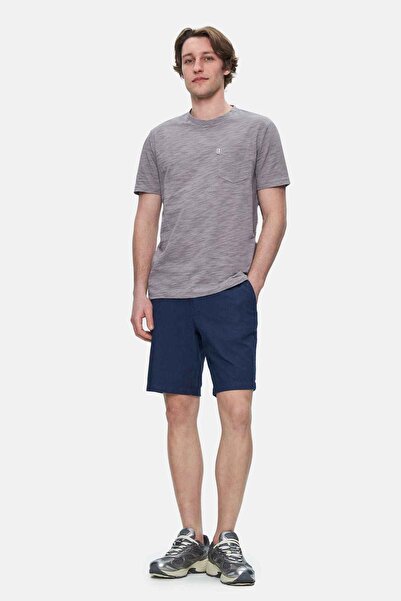 UCLA CALEB Σκούρο Γκρι Crew Neck Standard Fit Ανδρικό Tshirt με τσέπες