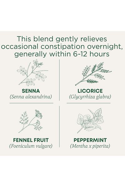 TRADITIONAL MEDICINALS شاي سموث موف العضوي من تراديشونال ميديسينالز | ١٦ كيس شاي | سينا ونعناع | لعلاج الإمساك العرضي