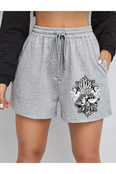 belean Γυναικείο σορτς με στάμπα αυτοκινήτου Lycra Stretchy Single Jersey Χτε...