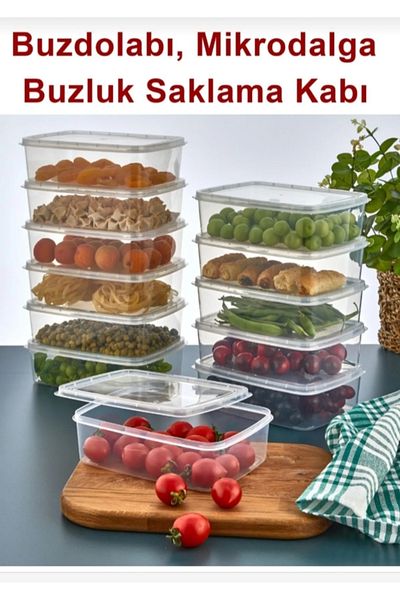 VİZYON 2 Pieces 1350 ml Freezer Storage Container Freezer Organizer