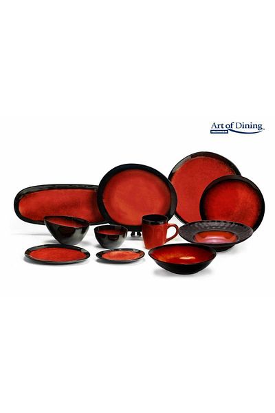 Heinner Set 4 x farfurie intinsa ceramica Heinner HR-LH-VF284, Volcano, 38 cm