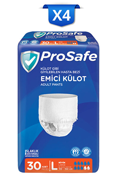 PROSAFE Külotlu Yetişkin Hasta Bezi Emici Külot Büyük 30'lu X4