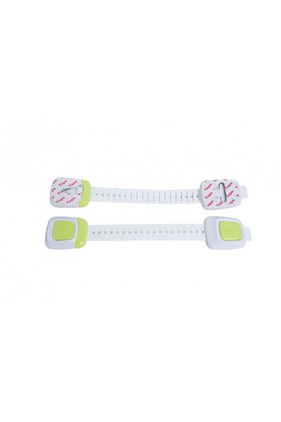 Empria Set of 4 Flexible Safety Locks with Double Lock for Doors and Drawers, 25 Cm, ​​Green/White