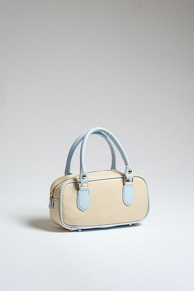 Çantacımstore Women's Straw Look Mini Tote Bag Blue
