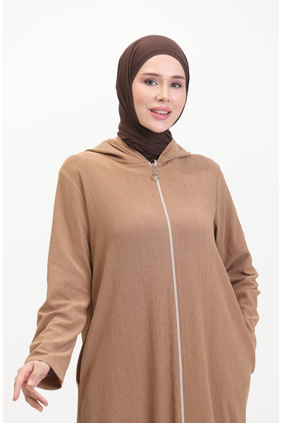 sefamerve Mink Hooded Sports Ferace 5104-01