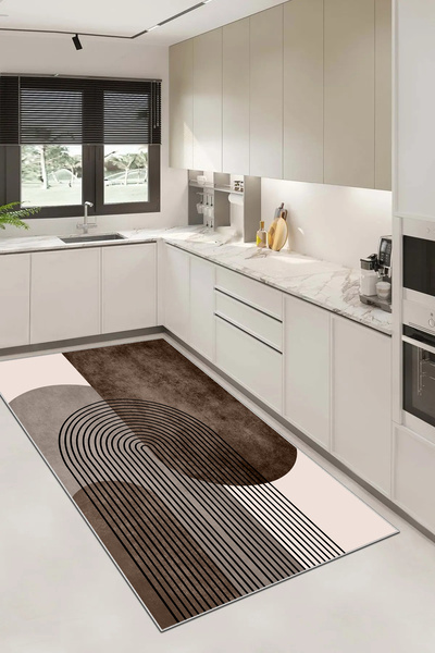 df home Kesme mutfak halısı Desenli Dijital Baskı Yıkanabilir Kaymaz Taban  İ...