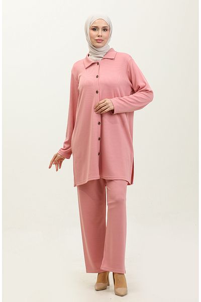 sefamerve Asian 2611-09 Set de două tunică și pantaloni cu pudră