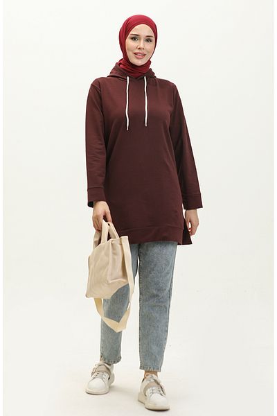 sefamerve Φούτερ Dark Cherry Hooded - Two Thread 23006-01