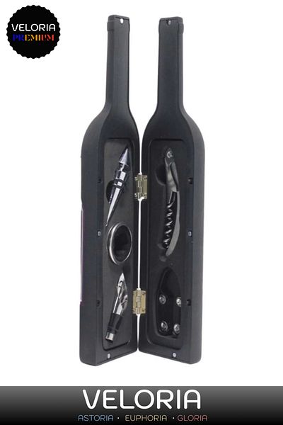 Veloria Premium Series Non-Tarnish Stainless Steel Cork Wine Cap Opener Bottle Corkscrew Set 33 X 7 cm