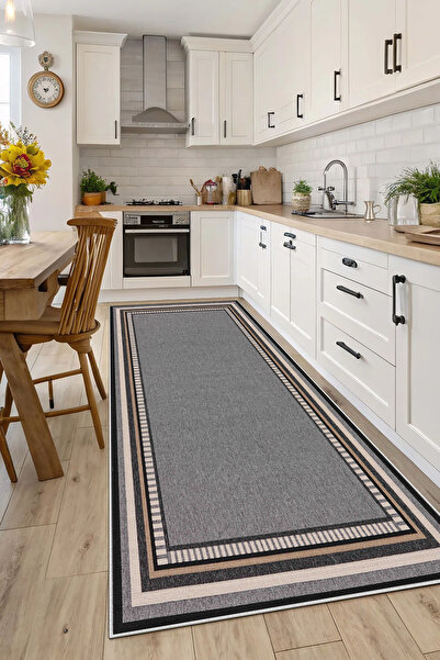 Evimle Makinede yıkanabilir kaymaz taban leke tutmaz mutfak halısı salon halı...