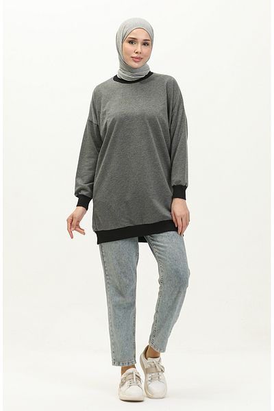 sefamerve Φούτερ Anthracite Crew Neck - 23012-01