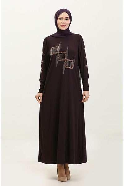 sefamerve Φόρεμα Dilruba Sandy 0349-02 Purple Stone με λεπτομέρειες