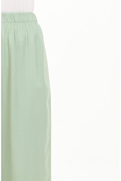 sefamerve Beli Lastikli Bol Paça Pantolon 1143-05 Fıstık Yeşili