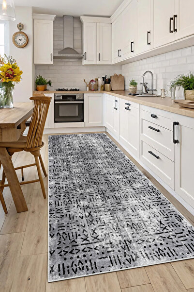Evimle Makinede yıkanabilir kaymaz taban leke tutmaz mutfak halısı salon halı...