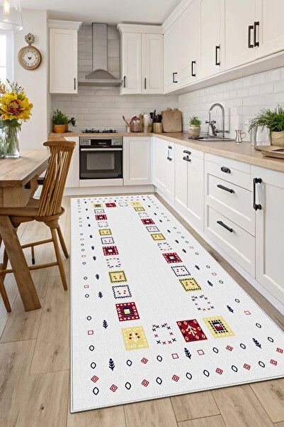 Evimle Makinede yıkanabilir kaymaz taban leke tutmaz mutfak halısı salon halı...