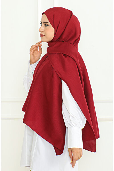 sefamerve Burgundy Armule Shawl - 81076-18 Model