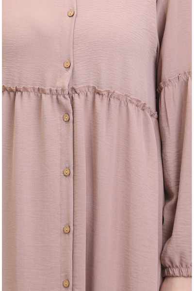 sefamerve Φόρεμα με γιακά με κουμπιά Mink Judge - 0457-01