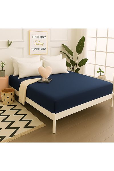 Prime Sleeks 100% Cotton Fitted Sheet Double Fitted Sheet 160X200Cm