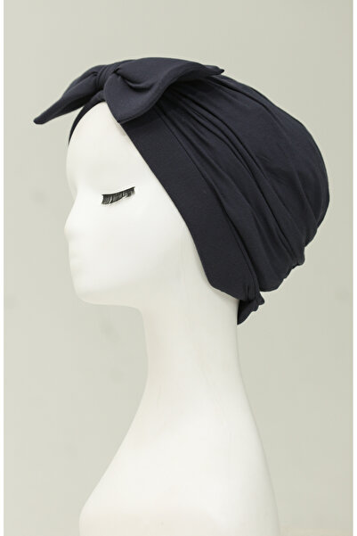 sefamerve Navy Blue Combed Cotton Outer Bonnet - 1248-09