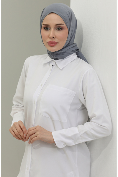 sefamerve Düğmeli Tunik 4820-09 Beyaz