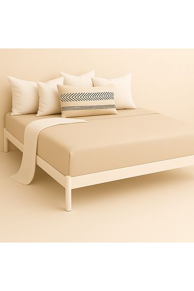 Prime Sleeks 100% Cotton Fitted Sheet Double Fitted Sheet 160X200Cm