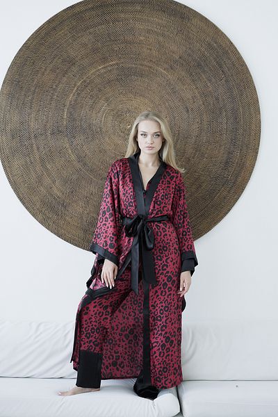 Mita Concept Red Leopard Bat Wing Kimono