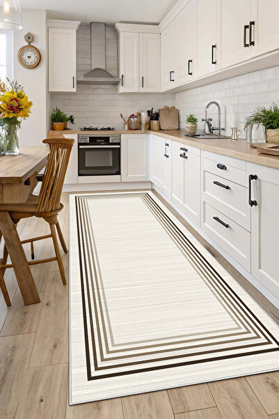 Evimle Makinede yıkanabilir kaymaz taban leke tutmaz mutfak halısı salon halı...