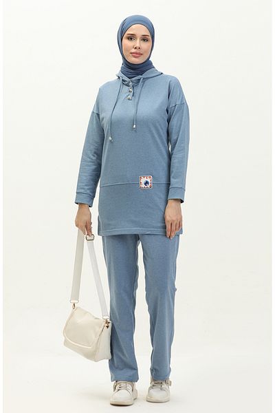 sefamerve Σετ αθλητικής φόρμας Blue Hooded - 3036-10
