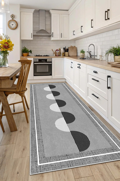 Evimle Makinede yıkanabilir kaymaz taban leke tutmaz mutfak halısı salon halı...