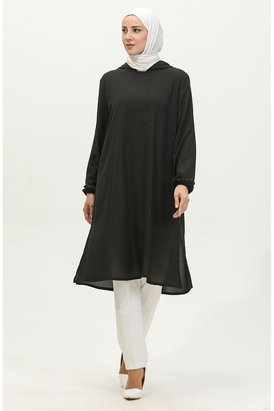 sefamerve Μαύρη κουκούλα Araboy Tunic - 1692-03