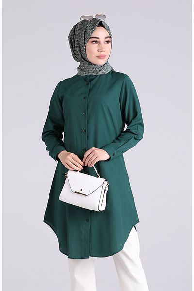 sefamerve Judge collar tunic 6475-11 emerald green