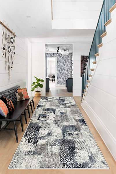 df home Kesme Yolluk Koridor Hol Antre Giriş Halısı Dijital Baskı Yıkanabilir...