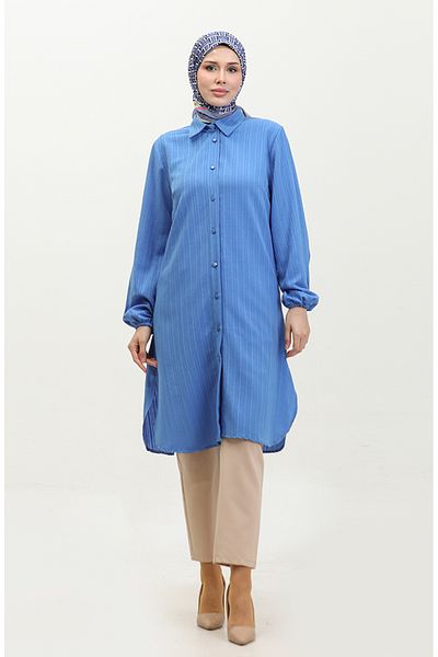 sefamerve Τονίκ Jale Plus Size 2035-04 Μπλε