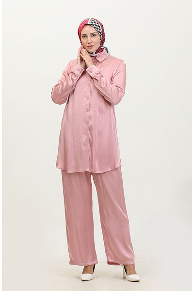 sefamerve Set tunică și pantaloni Dusty Rose - 11304-01