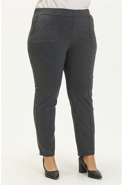 sefamerve Light Navy Blue Plus Size Trousers - 1035-03