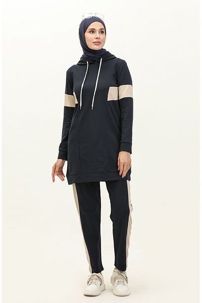 sefamerve Φόρμα με κουκούλα 3008-02 Navy Blue